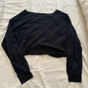 Fabletics Black Cropped Shirt